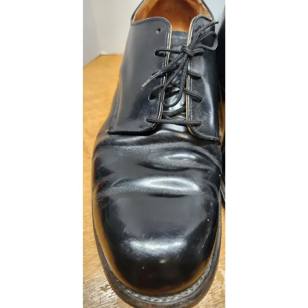 VTG Walker Shoe‎ Co Black Leather Derby Dress Shoes Mens 8.5 XW USA 1988